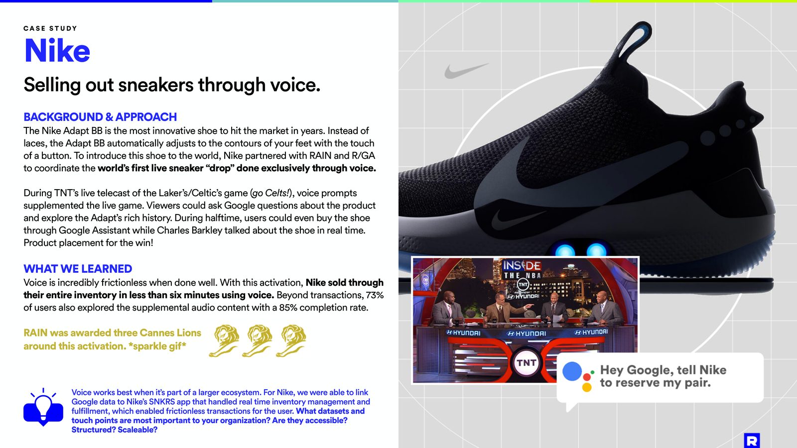 Nike Adapt BB case study — voice-powered sneaker drop